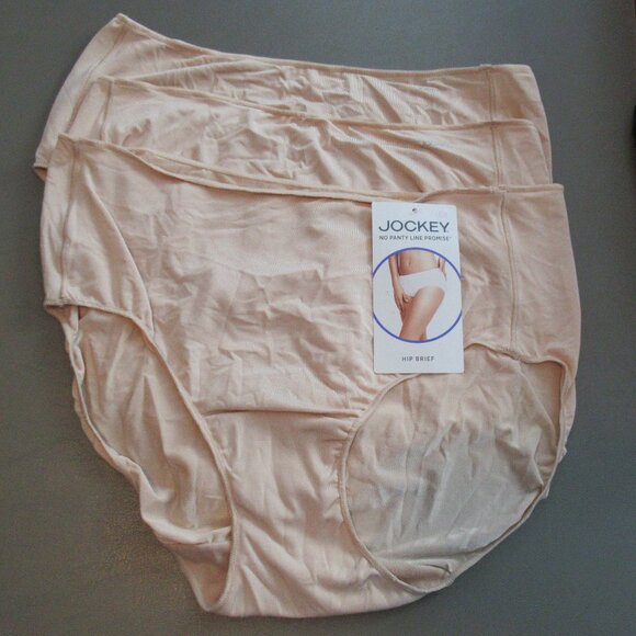 Jockey Women's 3-Pack No Panty Line Hipster Panty, Light Nude 4, Size 6 / Medium - Picture 4 of 7